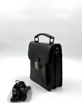 Мъжка чанта от естествена кожа в черно 704