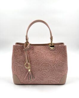 Дамска чанта от естествена кожа в розово 188