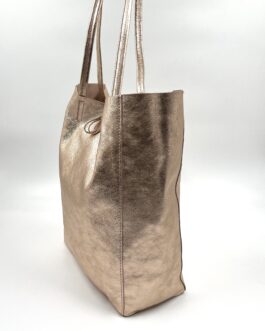 Дамска чанта тип торба  розово злато
