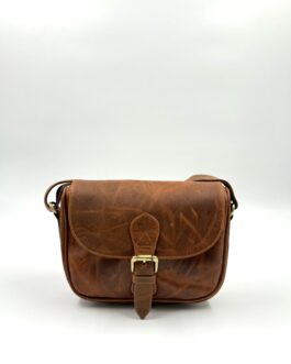 Дамска чанта от естествена кожа в кафяво 0528