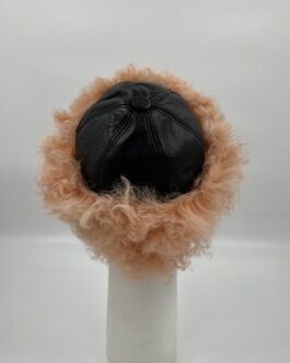 Зимна шапка от естествена кожа с естествен косъм