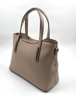 Дамска чанта от естествена кожа в цвят пудра 106