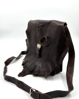 Уникална мароканска чанта от естествена кожа листо с рог
