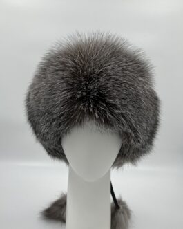 Дамска шапка от естествена кожа с естествен косъм на лисица