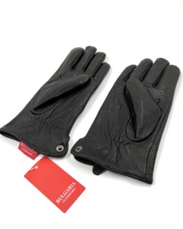 Мъжки ръкавици от естествена еленска кожа в черен цвят 1