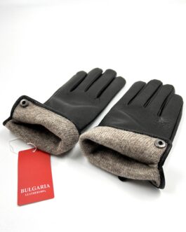 Мъжки ръкавици от естествена еленска кожа в черен цвят 1