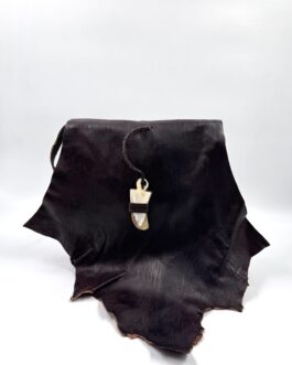 Мароканска чанта през рамо листо и рог в тъмнокафяво 0745-3