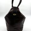 дамска раница чанта от естествена кожа тъмнокафяв цвят