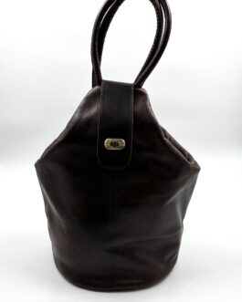 Дамска чанта- раница от естествена кожа в тъмнокафяво