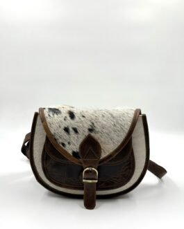 Дамска чанта през рамо от естествена кожа с косъм 0302