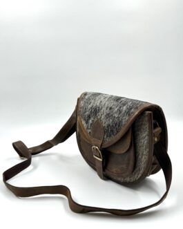 Дамска чанта през рамо от естествена кожа и косъм 0303