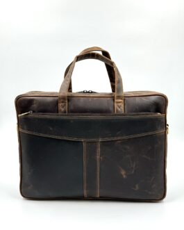 Бизнес чанта от естествена Хънтър кожа в кафяво 8816