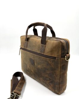 Бизнес чанта от естествена Хънтър кожа в кафяво 2079