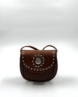 Малка мароканска чанта през рамо от естествена кожа в кафяво