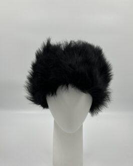 Зимна шапка от естествена кожа и естествен косъм