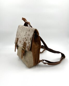 Дамска чанта- раница от естествена кожа с косъм