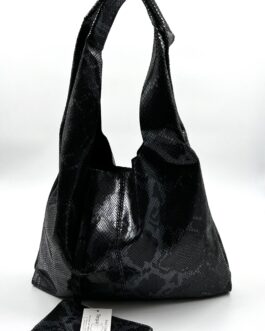Дамска торба от естествена кожа в черно
