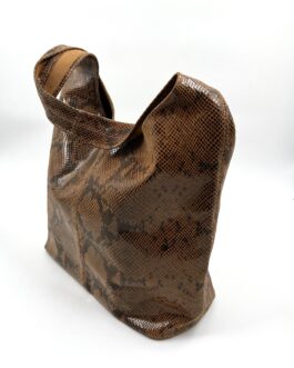 Дамска торба от естествена кожа в кафяво