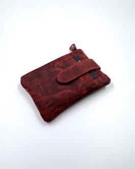 Ключодаржател от естествена Хънтър кожа в тъмночервено 10-278