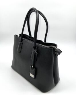 Дамска чанта от естествена кожа в черно 8001