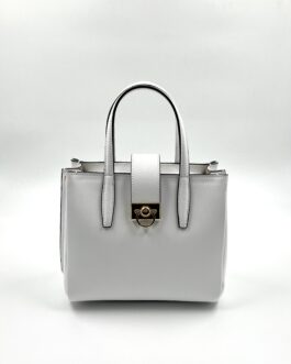 Дамска чанта от естествена кожа в бяло 0115