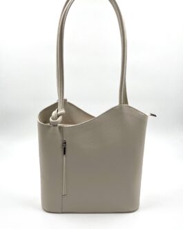 Дамска чанта- раница от естествена кожа в цвят ванилия