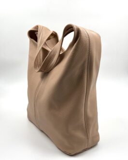 Дамска торба от естествена кожа в цвят пудра