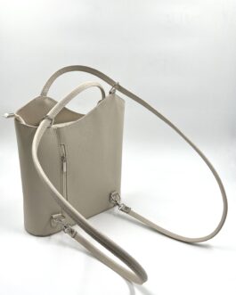 Дамска чанта- раница от естествена кожа в цвят ванилия