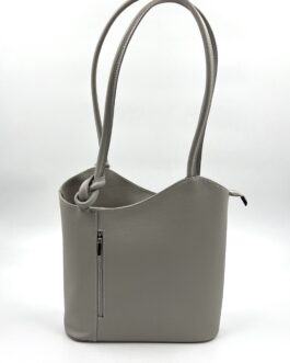 Дамска чанта- раница от естествена кожа в сиво