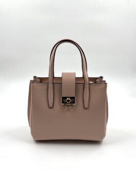Дамска чанта от естествена кожа в розово 0115
