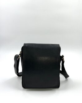 Мъжка чанта през рамо от естествена кожа в черно 0211