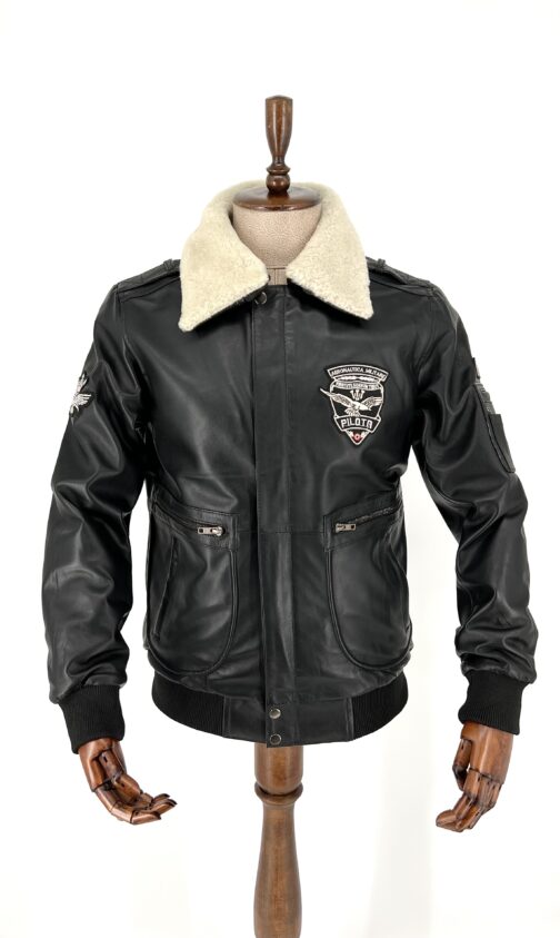 мъжки пилотски кожен бомбър естествена кожа пилотски якета онлайн кожени якета