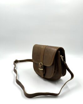 Дамска чанта през рамо от естествена кожа в кафяво 0528