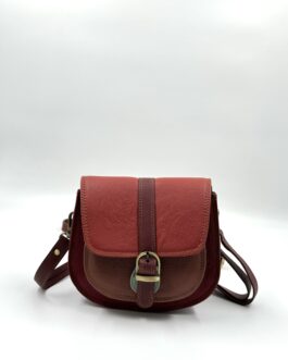 Цветна дамска чанта през рамо от естествена кожа 5