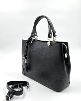 Дамска чанта от естествена кожа в черно 188