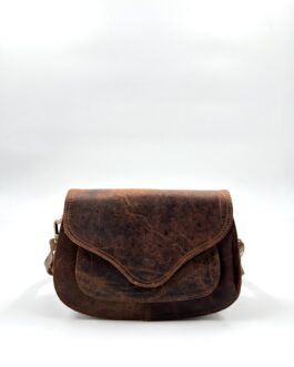 Дамска чанта през рамо от естествена кожа в кафяво  0232