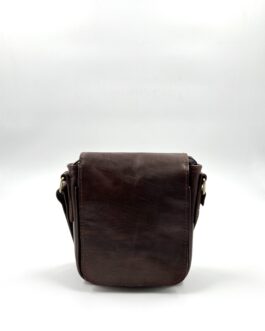 Мъжка чанта през рамо от естествена кожа в тъмнокафяво 0198