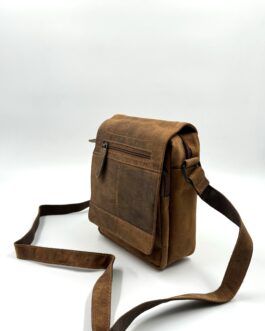 Мъжка чанта през рамо от естествена Хънтър кожа 9120