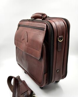 Пилотски куфар от естествена кожа в кафяво