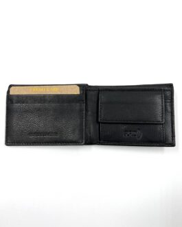 Малък мъжки портфейл от естествена кожа в черно 918
