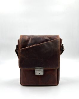 Мъжка чанта през рамо от естествена маслена кожа 9129
