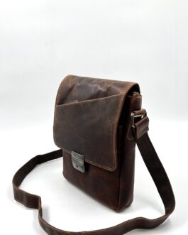 Мъжка чанта през рамо от естествена маслена кожа 9129