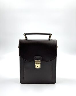 Мъжка чанта от естествена кожа в тъмнокафяв цвят 704