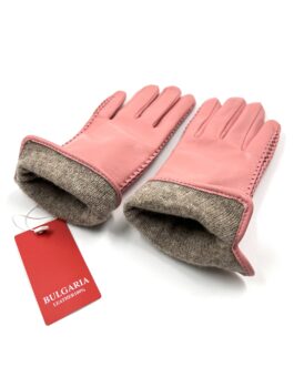 Дамски ръкавици от естествена агнешка кожа в розово