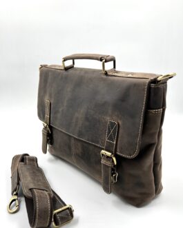 Мъжка чанта за лаптоп от естествена кожа Hunter в кафяво 0287