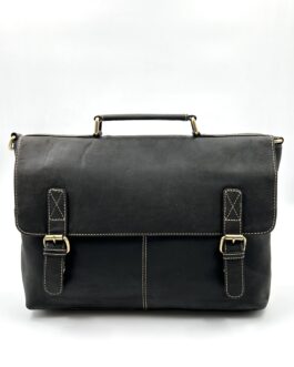 Мъжка чанта за лаптоп от естествена кожа Hunter в черно 0287