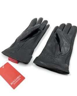 Дамски ръкавици от естествена агнешка кожа в черен цвят