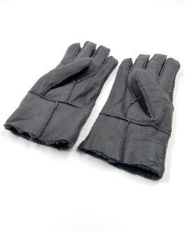 Дебели мъжки ръкавици от естествена кожа в тъмносиво