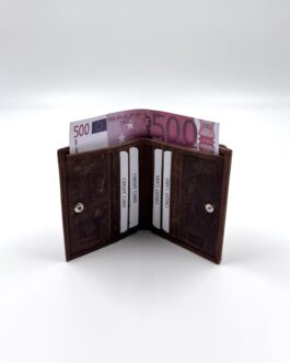 Мъжки портфейл от естествена кожа Хънтър в кафяво 310