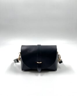 Малка дамска чанта от естествена кожа в тъмносин цвят 211